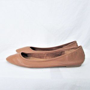 POST PARIS tan leather ballet flats 9.5